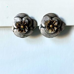 Floral silver clip earrings from Chico’s